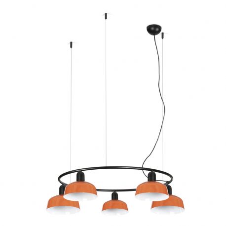 Pendule, Lustre suspendate - Lustra suspendata metal TATAWIN S 5L negru, orange