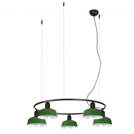 Pendule, Lustre suspendate - Lustra suspendata metal TATAWIN S 5L negru, verde