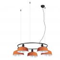 Lustra suspendata metal TATAWIN M 5L negru, orange