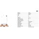 Pendule, Lustre suspendate - Lustra suspendata metal TATAWIN M 5L negru, orange