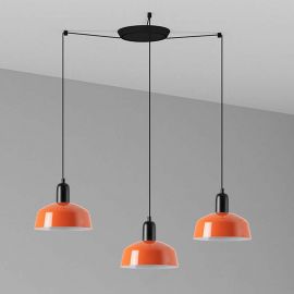 Pendule, Lustre suspendate - Lustra cu 3 pendule TATAWIN S sticla orange