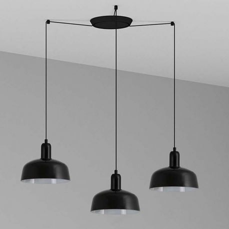 Pendule, Lustre suspendate - Lustra cu 3 pendule metal TATAWIN S neagra