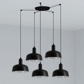 Pendule, Lustre suspendate - Lustra cu 5 pendule metal TATAWIN S neagra