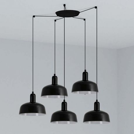 Pendule, Lustre suspendate - Lustra cu 5 pendule metal TATAWIN S neagra