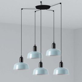 Pendule, Lustre suspendate - Lustra cu 5 pendule metal TATAWIN S blue