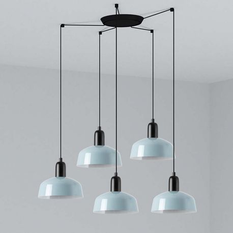 Pendule, Lustre suspendate - Lustra cu 5 pendule metal TATAWIN S blue