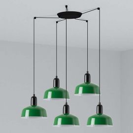 Pendule, Lustre suspendate - Lustra cu 5 pendule metal TATAWIN S verde