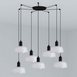 Pendule, Lustre suspendate - Lustra cu 7 pendule metal TATAWIN S alb