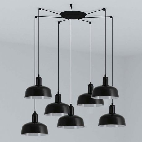 Pendule, Lustre suspendate - Lustra cu 7 pendule metal TATAWIN S negru