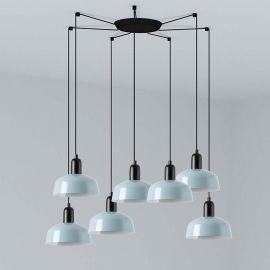 Pendule, Lustre suspendate - Lustra cu 7 pendule metal TATAWIN S blue