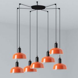 Pendule, Lustre suspendate - Lustra cu 7 pendule metal TATAWIN S orange
