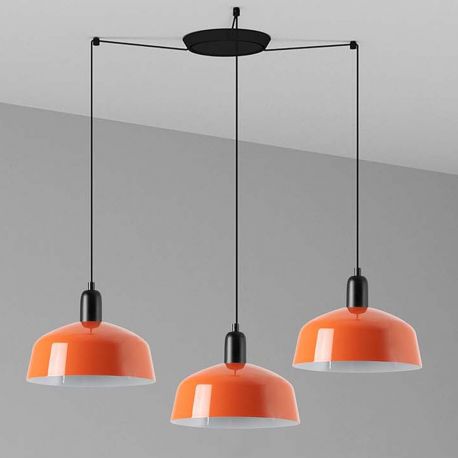 Pendule, Lustre suspendate - Lustra cu 3 pendule metal TATAWIN M orange
