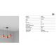 Pendule, Lustre suspendate - Lustra cu 3 pendule metal TATAWIN M orange