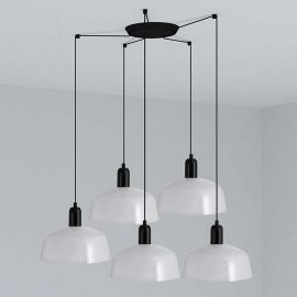 Pendule, Lustre suspendate - Lustra cu 5 pendule metal TATAWIN M alb