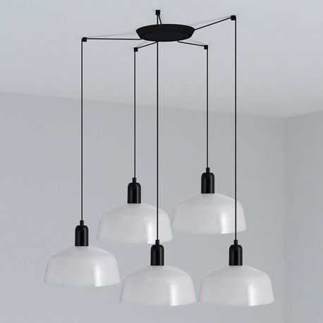 Pendule, Lustre suspendate - Lustra cu 5 pendule metal TATAWIN M alb