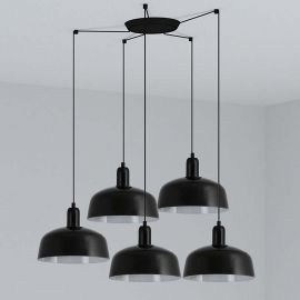 Pendule, Lustre suspendate - Lustra cu 5 pendule metal TATAWIN M negru