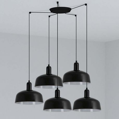 Pendule, Lustre suspendate - Lustra cu 5 pendule metal TATAWIN M negru