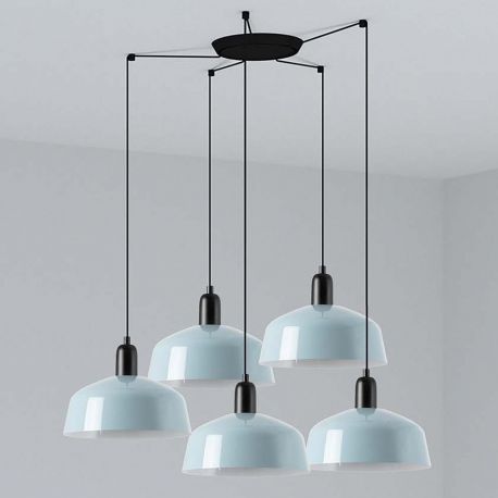 Pendule, Lustre suspendate - Lustra cu 5 pendule metal TATAWIN M blue