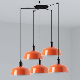 Pendule, Lustre suspendate - Lustra cu 5 pendule metal TATAWIN M orange