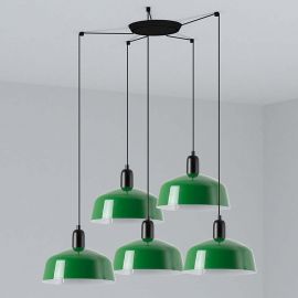 Pendule, Lustre suspendate - Lustra cu 5 pendule metal TATAWIN M verde