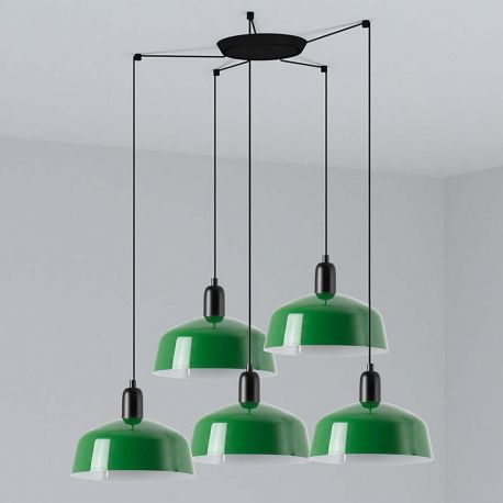 Pendule, Lustre suspendate - Lustra cu 5 pendule metal TATAWIN M verde