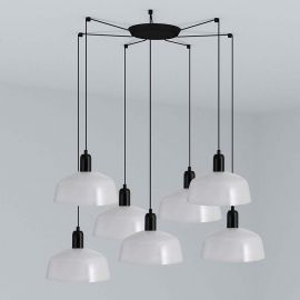 Pendule, Lustre suspendate - Lustra cu 7 pendule metal TATAWIN M alb