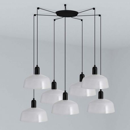 Pendule, Lustre suspendate - Lustra cu 7 pendule metal TATAWIN M alb