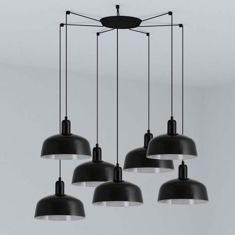 Pendule, Lustre suspendate - Lustra cu 7 pendule metal TATAWIN M negru