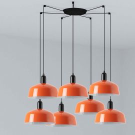 Pendule, Lustre suspendate - Lustra cu 7 pendule metal TATAWIN M orange
