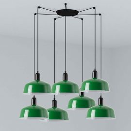 Pendule, Lustre suspendate - Lustra cu 7 pendule metal TATAWIN M verde