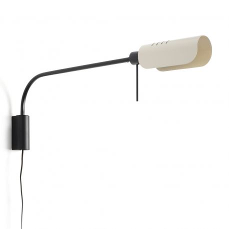 Aplice, corpuri de iluminat pentru pereti - Aplica metal stil retro abajur ajustabil MARTINICA XL negru, bej