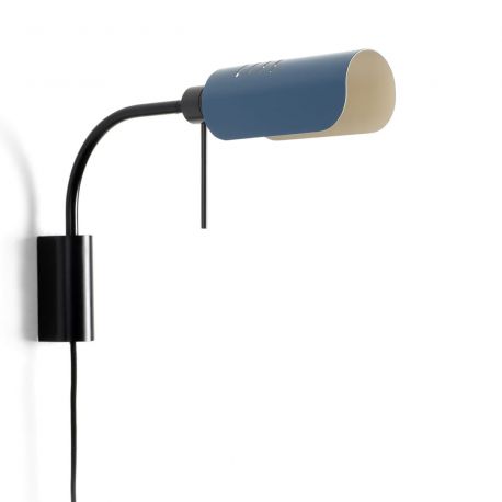 Aplice, corpuri de iluminat pentru pereti - Aplica metal stil retro abajur ajustabil MARTINICA S negru, blue