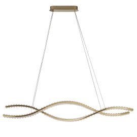 Lustra LED CCT suspendata cu telecomanda SPARK WAVES 120 auriu