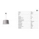 Pendule, Lustre suspendate - Lustra suspendata XL abajur textil 64cm WINDSOR negru, gri