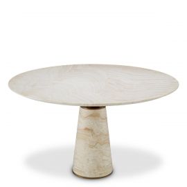Mese dining - Masa rotunda LUX travertin Genova 131cm