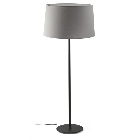 Lampadare - Lampa de podea abajur textil 64cm WINDSOR negru, gri