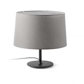 Veioze - Lampa de masa abajur textil 48cm WINDSOR negru, gri