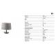 Veioze - Lampa de masa abajur textil 48cm WINDSOR negru, gri