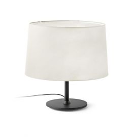 Veioze - Lampa de masa abajur textil 48cm WINDSOR negru, alb