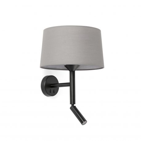 Aplice, corpuri de iluminat pentru pereti - Aplica de perete cu reader LED WINDSOR negru, gri