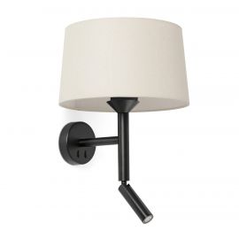 Aplice, corpuri de iluminat pentru pereti - Aplica de perete cu reader LED WINDSOR negru, alb