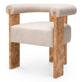 Scaune - Scaun design LUX, Furnir Burl Mappa, Maro, Percy
