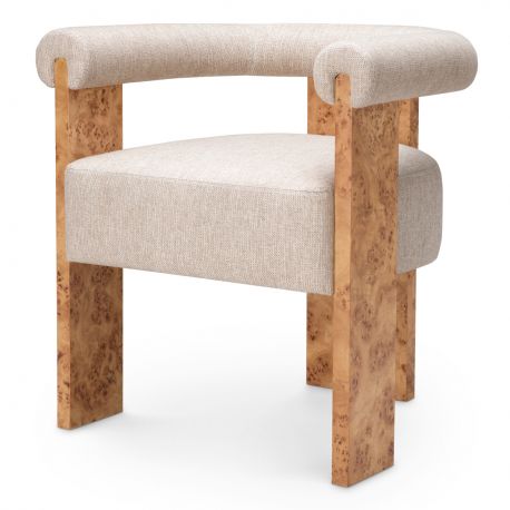 Scaune - Scaun design LUX, Furnir Burl Mappa, Maro, Percy