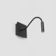 Aplice, corpuri de iluminat pentru pereti - Aplica minimalista cu reader LED directionabil MOOD negru