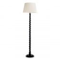 Lampa de podea LUX, Lemn, Tesatura, Negru, Massimo