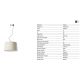 Pendule, Lustre suspendate - Lustra suspendata abajur tesatura in 64cm WINDSOR