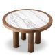 Mese dining - Masa rotunda LUX, Marmura, Furnir Nuc, Presedio 120cm