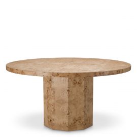 Masa rotunda LUX, Furnir Burl Mappa, Kingsgrove 150cm