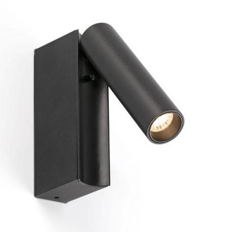 Aplice, corpuri de iluminat pentru pereti - Aplica cu reader LED directionabil stil minimalist CRONOS negru