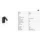 Aplice, corpuri de iluminat pentru pereti - Aplica cu reader LED directionabil stil minimalist CRONOS negru